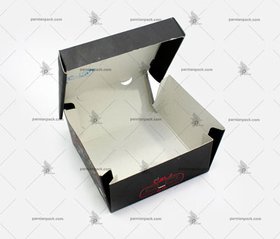 جعبه برگر چاپ اختصاصی مشکی سفره ای1