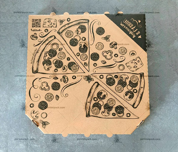چاپ مشکی جعبه پیتزا ایفلوت